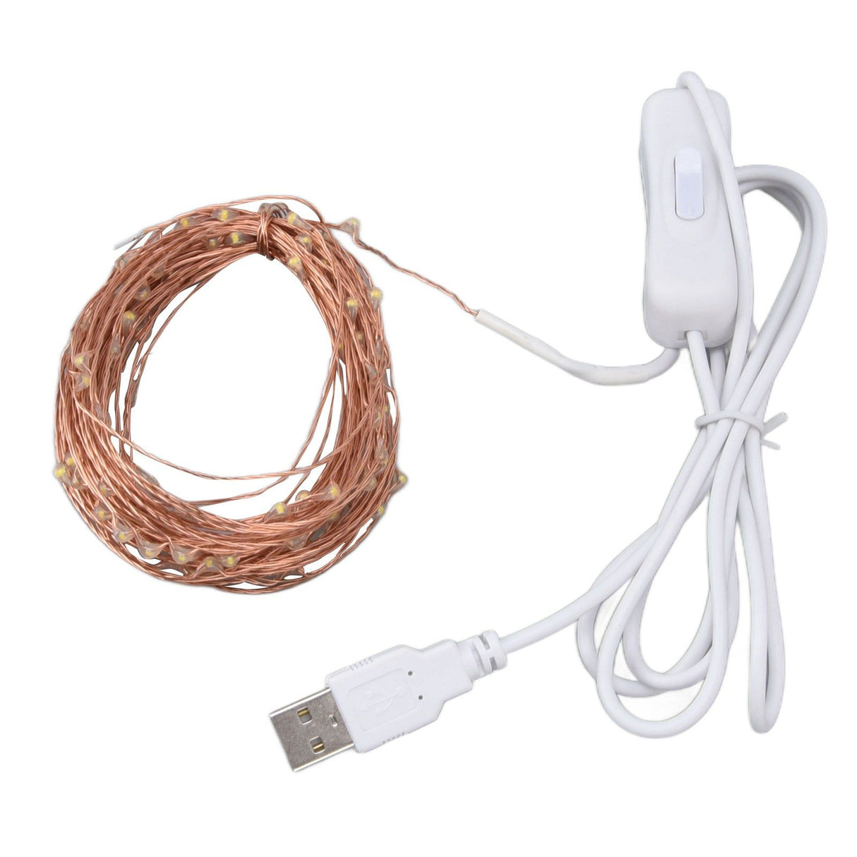 USB Copper Wire String Lights DIY 100 LEDs 10m/32.8ft Energy Saving Safe Warm Light LED Light String for Outdoor