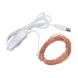 USB Copper Wire String Lights DIY 100 LEDs 10m/32.8ft Energy Saving Safe Warm Light LED Light String for Outdoor - Close-Up Angle