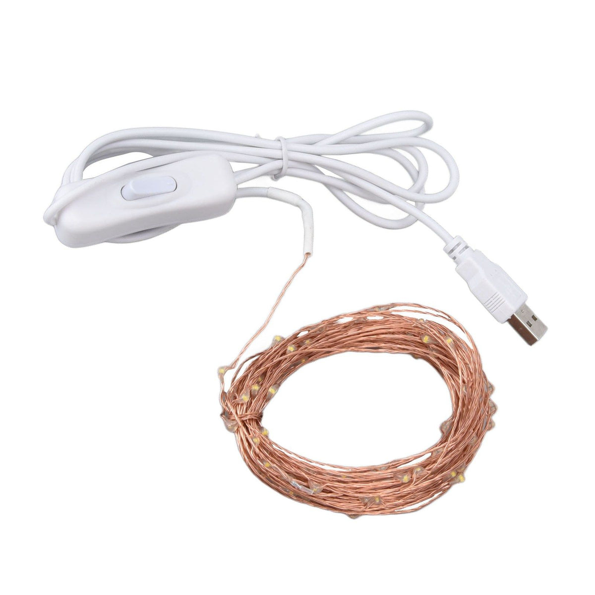 USB Copper Wire String Lights DIY 100 LEDs 10m/32.8ft Energy Saving Safe Warm Light LED Light String for Outdoor