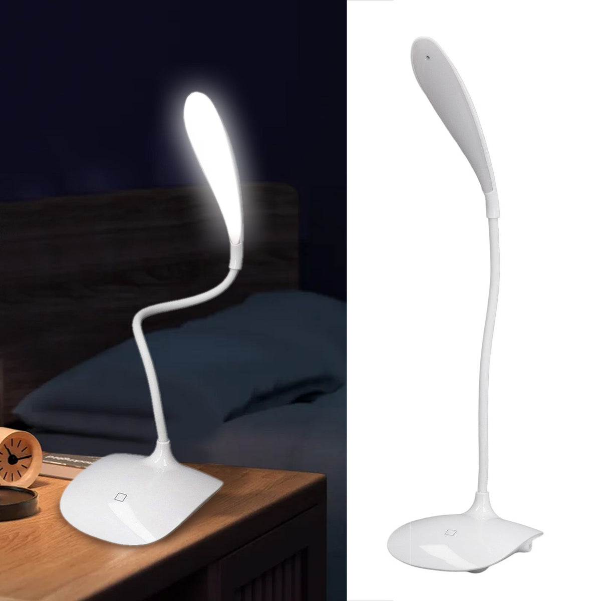 LED Table Lamp 3 Levels Touch Control USB Charging 16 LEDs Compact Portable Lamp for Home Office Travelling Camping