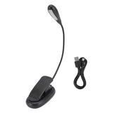 Clip On Light Black 9 Level 7 Lamps Foldable Flexible Gooseneck USB Rechargeable LED Clip Table Reading Lamp