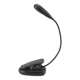 Clip On Light Black 9 Level 7 Lamps Foldable Flexible Gooseneck USB Rechargeable LED Clip Table Reading Lamp - Rear View