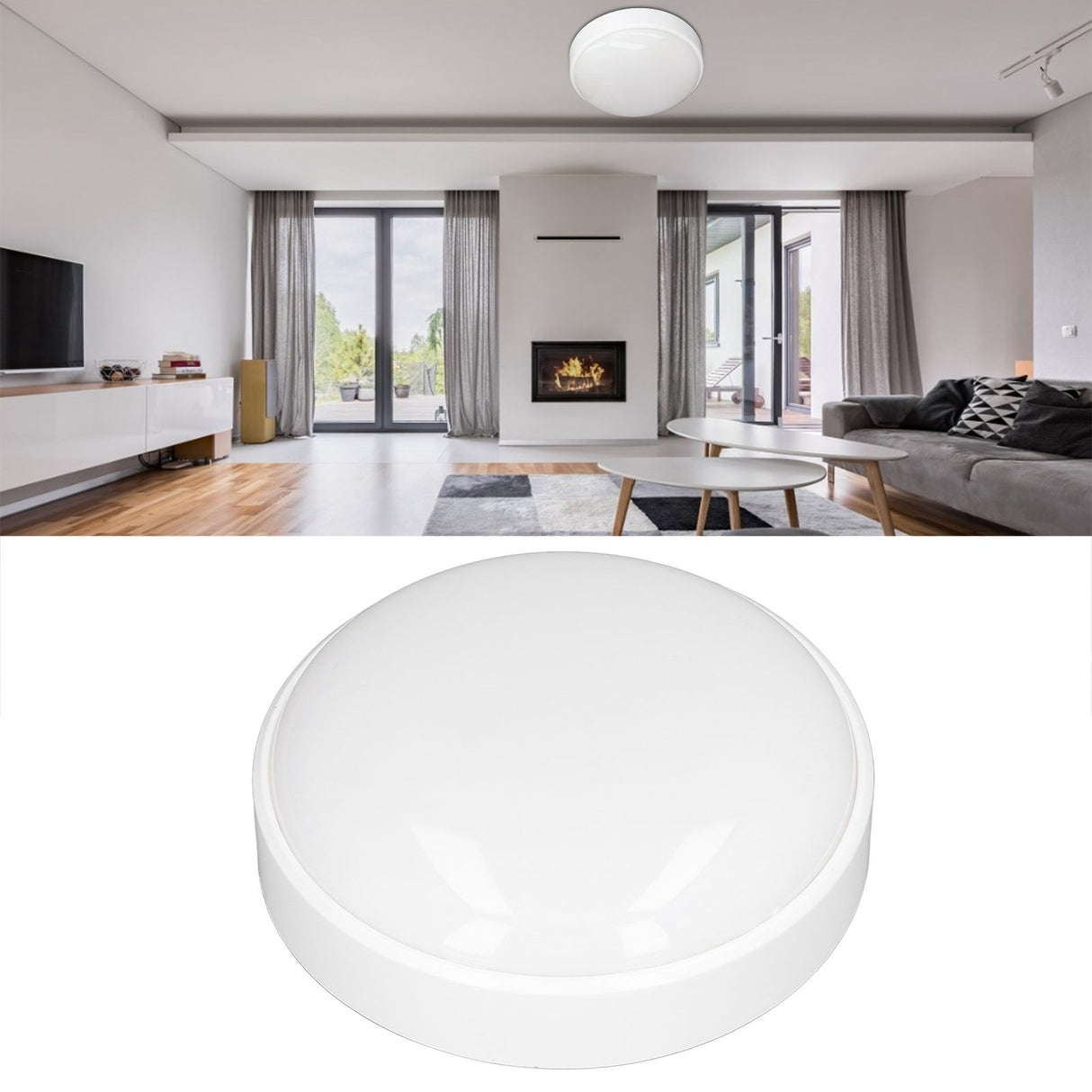 Round LED Ceiling Light Wide Irradiation Area 6500K 20W Waterproof Ceiling Light for Bedroom Living Room Toilet Bathroom
