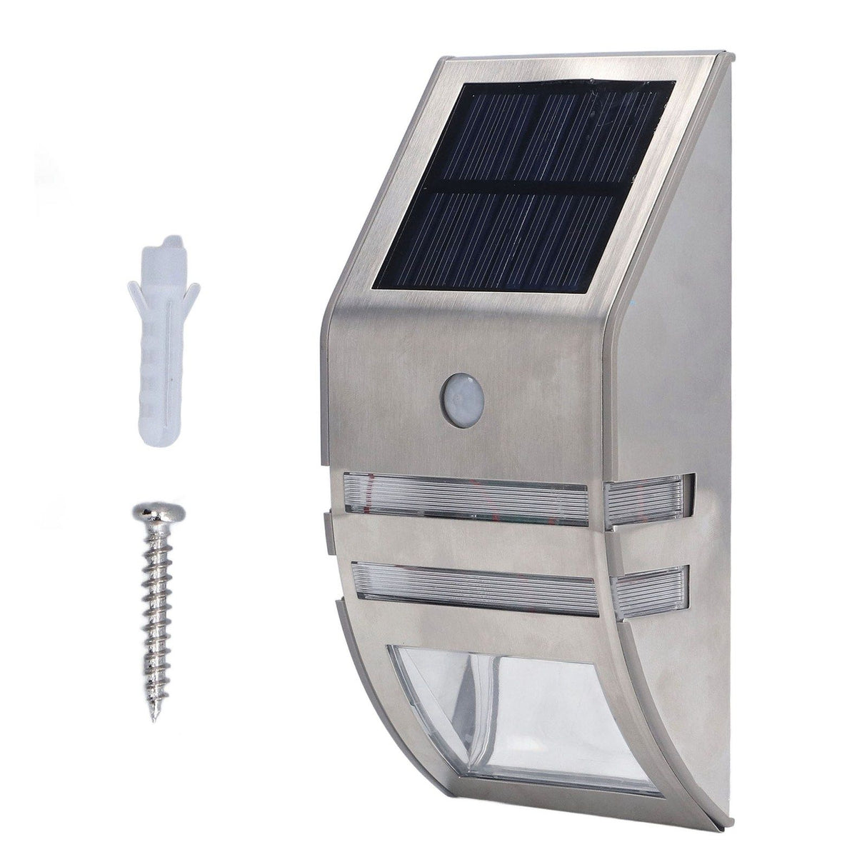 Solar Wall Lamp PIR Human Body Induction High Sensitivity White Light 40LM Stainless Steel Solar Wall Light