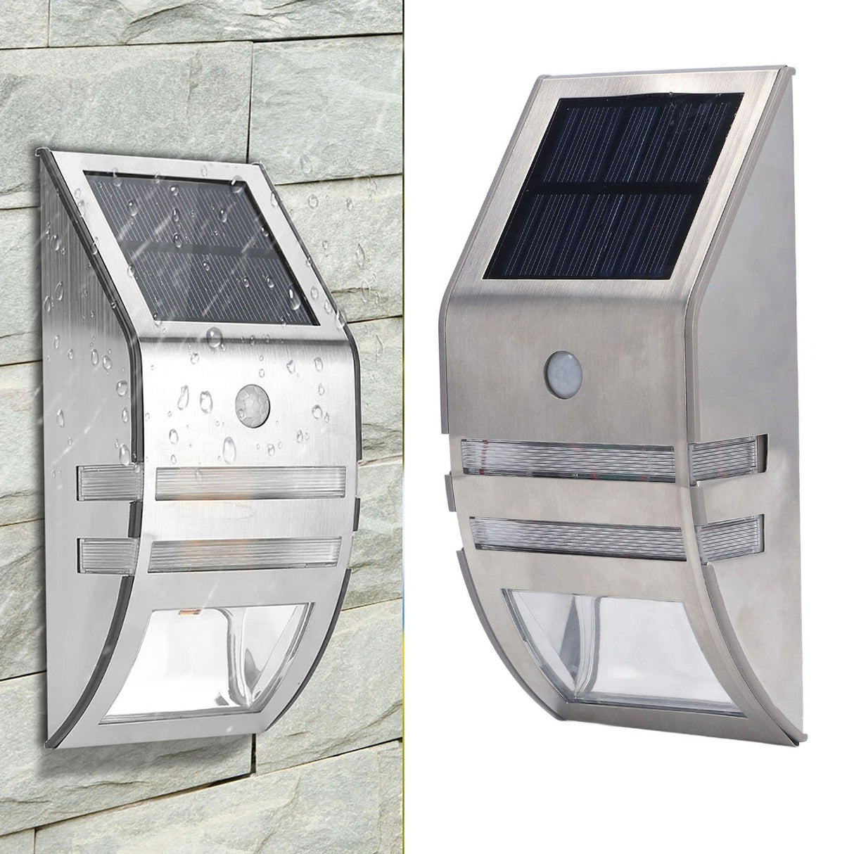 Solar Wall Lamp PIR Human Body Induction High Sensitivity White Light 40LM Stainless Steel Solar Wall Light