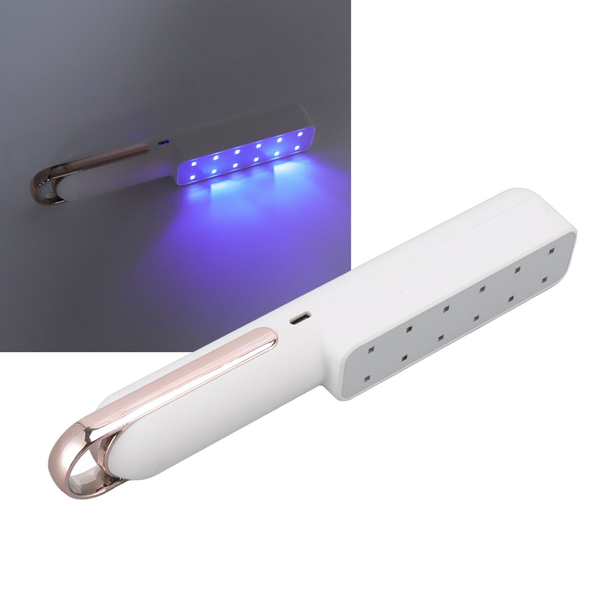 Handheld UVC Light 7W Efficient Rechargeable Handheld Portable White UV Cleaner Light LED Disinfection Lamp