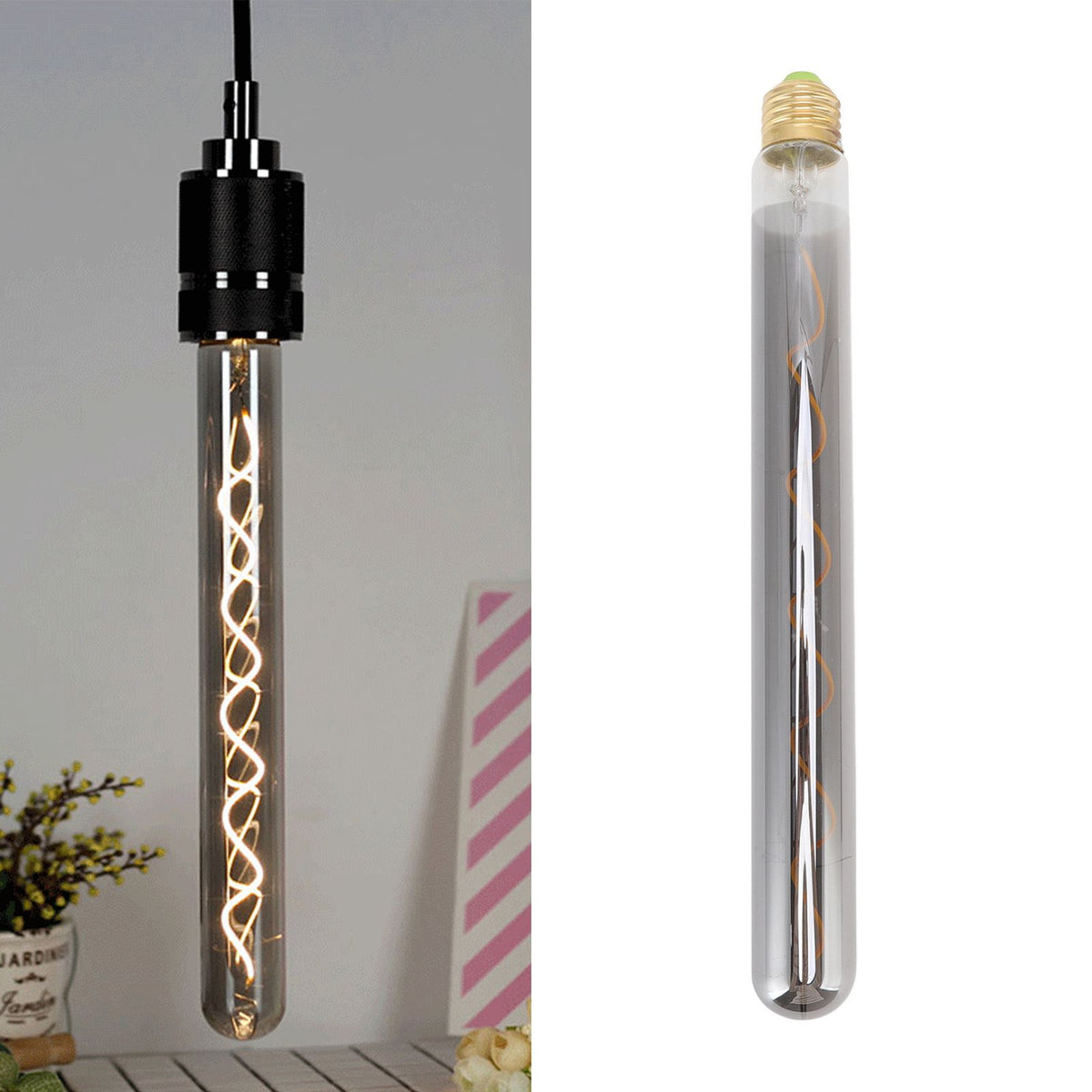 T300 LED Bulb E27 E26 Dimmable Antique Warm Light LED Tubular Filament Bulb for Chandeliers Table Lamps and Wall Lamps