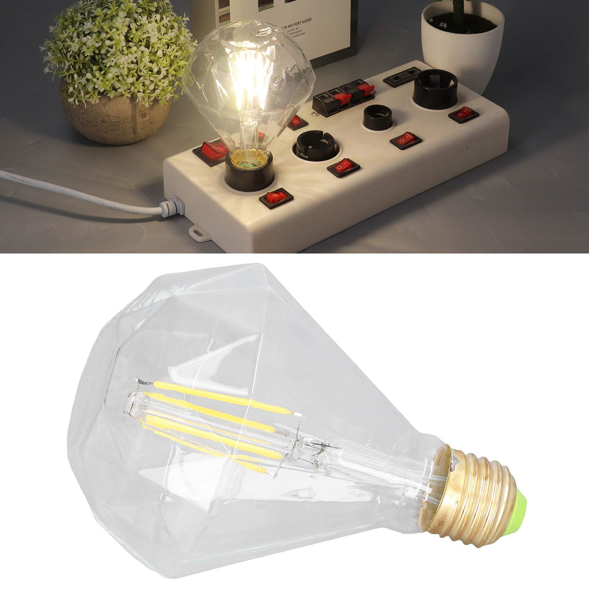 LED Filament Bulb 4000K 4W 220V Vintage Transparent Unique E27 E26 LED Filament Light Bulb for Home Restaurants Cafes