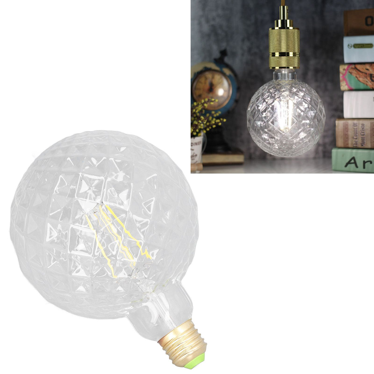 4W Round Light Bulbs Ananas Shape LED Lights Neutral Light 4000K E27 E26 Lampholder Dimmable Antique Light for Shop 220V