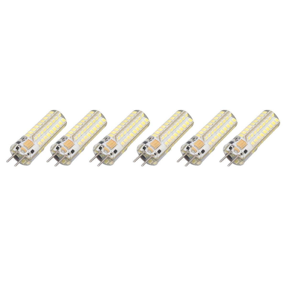 6Pcs GY6.35 LED Bulb 7W AC DC12V 700lm 72 LEDs 360 Degree LED Corn Light Bulb for Pendant Lamps Ceiling Lamps White Light(6000K-6500K)