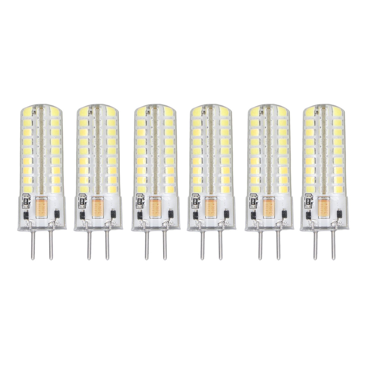 6Pcs GY6.35 LED Bulb 7W AC DC12V 700lm 72 LEDs 360 Degree LED Corn Light Bulb for Pendant Lamps Ceiling Lamps White Light(6000K-6500K)