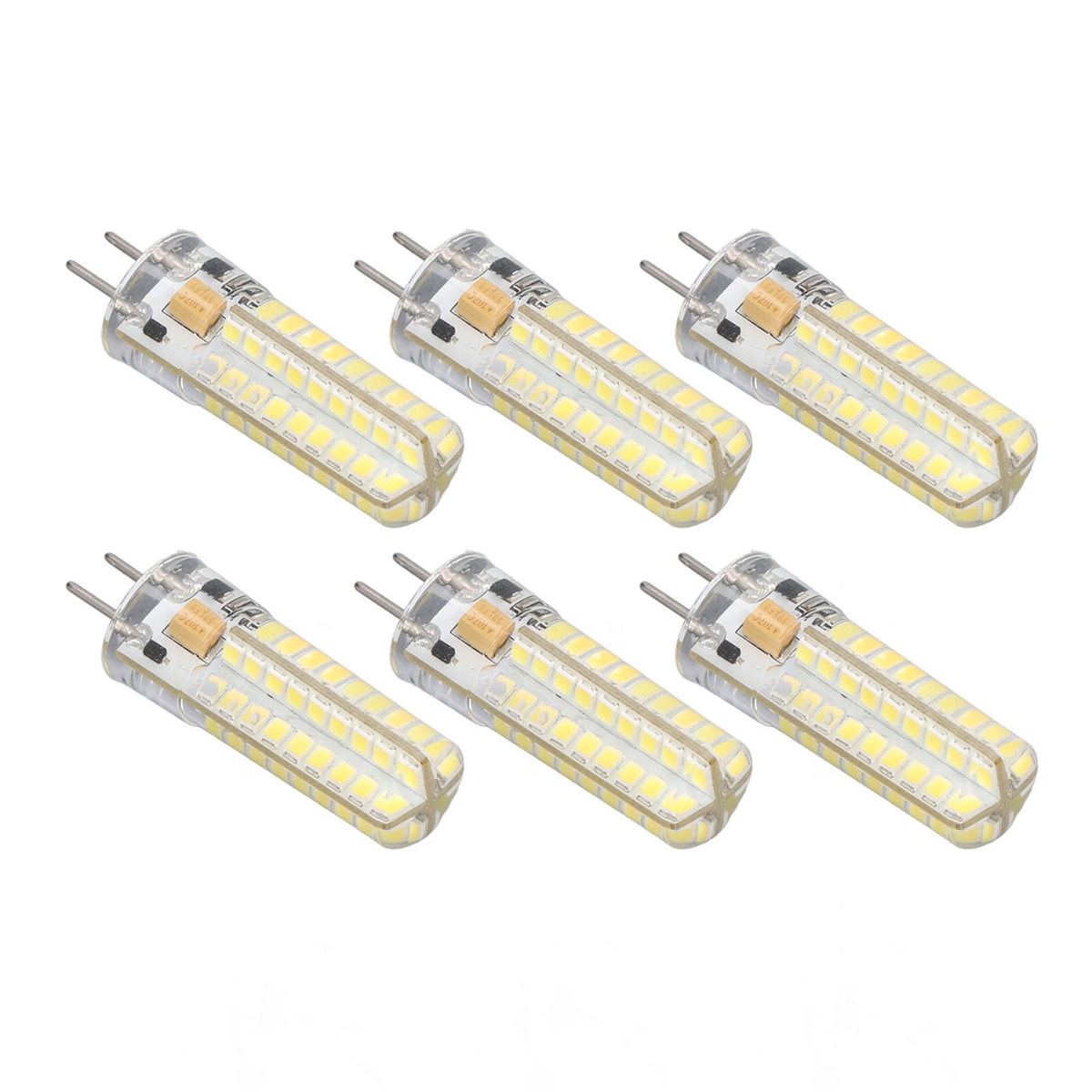 6Pcs GY6.35 LED Bulb 7W AC DC12V 700lm 72 LEDs 360 Degree LED Corn Light Bulb for Pendant Lamps Ceiling Lamps White Light(6000K-6500K)