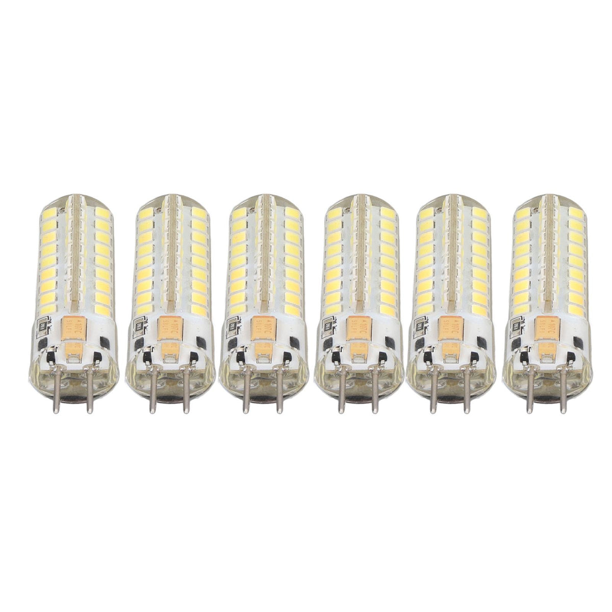 6Pcs GY6.35 LED Bulb 7W AC DC12V 700lm 72 LEDs 360 Degree LED Corn Light Bulb for Pendant Lamps Ceiling Lamps White Light(6000K-6500K)
