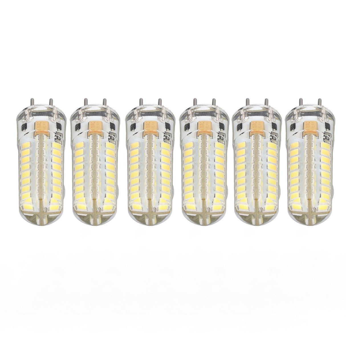 6Pcs GY6.35 LED Bulb 7W AC DC12V 700lm 72 LEDs 360 Degree LED Corn Light Bulb for Pendant Lamps Ceiling Lamps White Light(6000K-6500K)