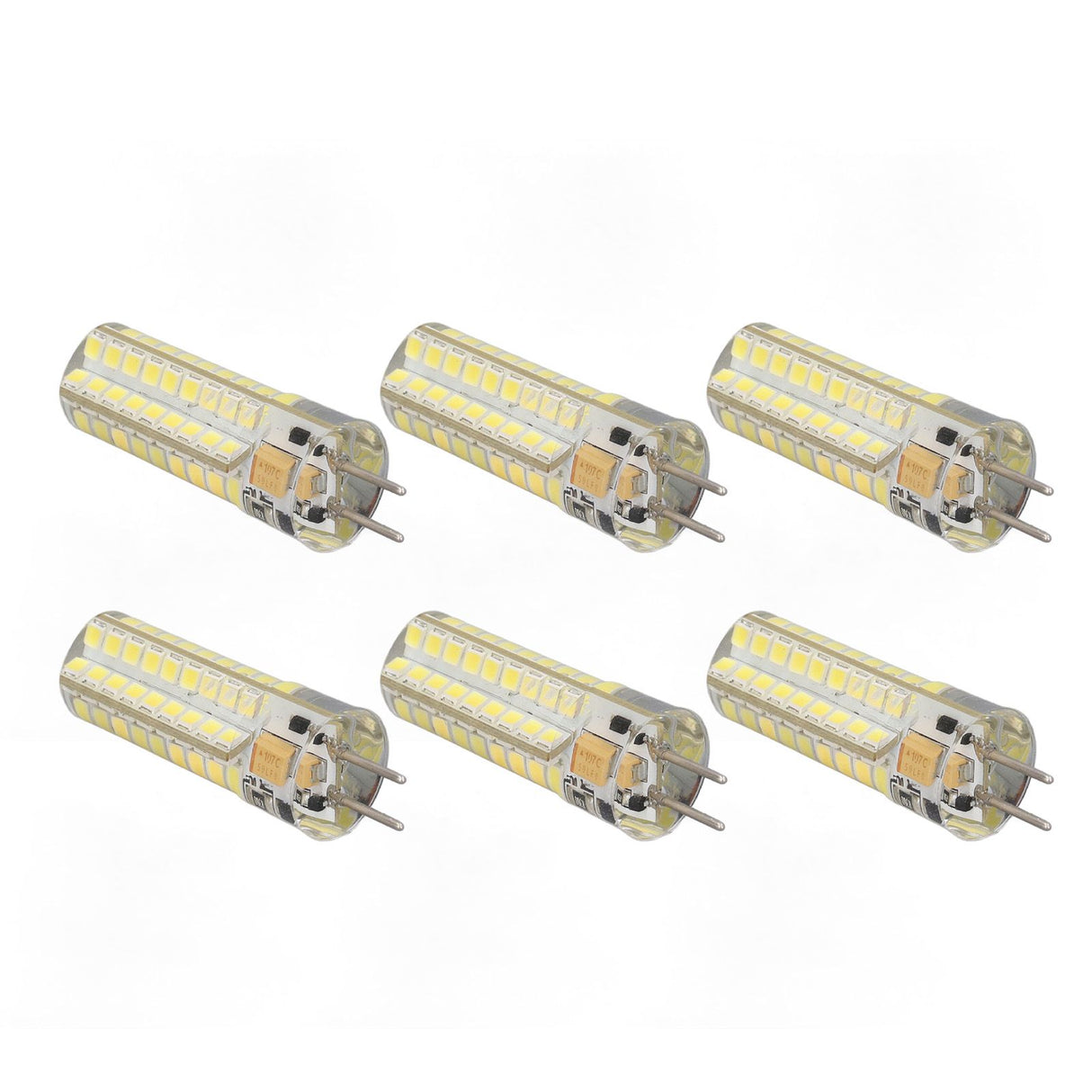 6Pcs GY6.35 LED Bulb 7W AC DC12V 700lm 72 LEDs 360 Degree LED Corn Light Bulb for Pendant Lamps Ceiling Lamps White Light(6000K-6500K)