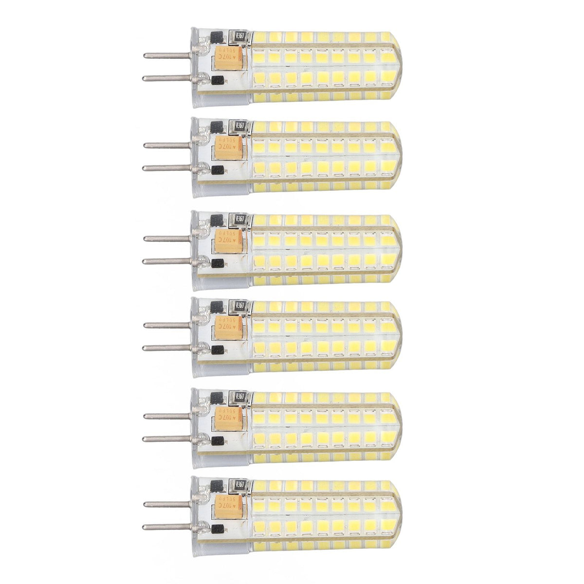 6Pcs GY6.35 LED Bulb 7W AC DC12V 700lm 72 LEDs 360 Degree LED Corn Light Bulb for Pendant Lamps Ceiling Lamps White Light(6000K-6500K)