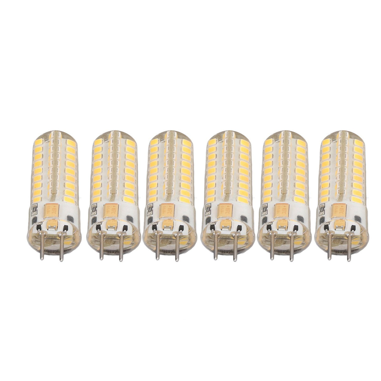 6Pcs GY6.35 LED Bulb 7W AC DC12V 700lm 72 LEDs 360 Degree LED Corn Light Bulb for Pendant Lamps Ceiling Lamps Warm Light(2700K-3000K)