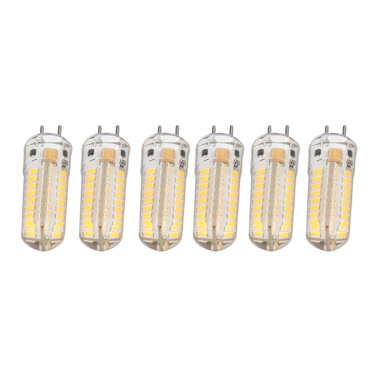 6Pcs GY6.35 LED Bulb 7W AC DC12V 700lm 72 LEDs 360 Degree LED Corn Light Bulb for Pendant Lamps Ceiling Lamps Warm Light(2700K-3000K)