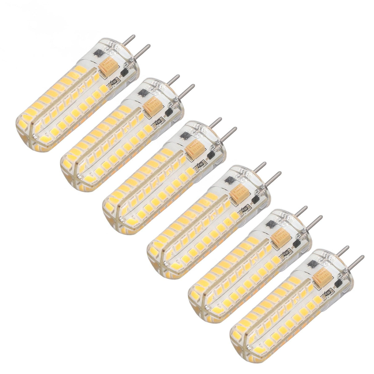 6Pcs GY6.35 LED Bulb 7W AC DC12V 700lm 72 LEDs 360 Degree LED Corn Light Bulb for Pendant Lamps Ceiling Lamps Warm Light(2700K-3000K)