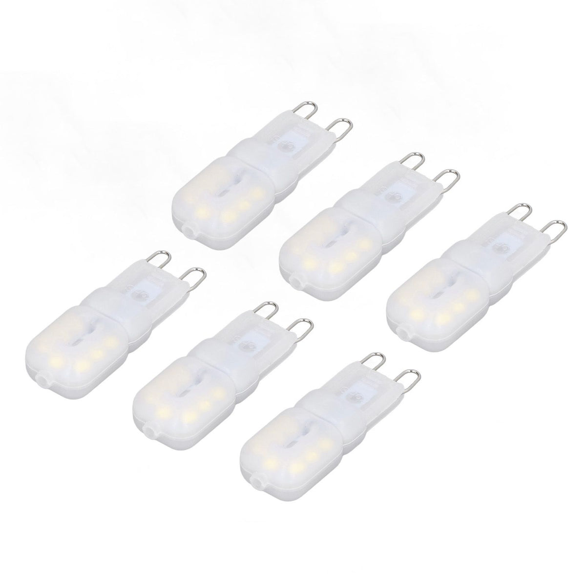 6Pcs G9 LED Light Bulbs Dimmable 3W Energy Saving 360 Degree Light Light Bulb for Ceiling Lamps and Pendant Lamps White Light 110-140V