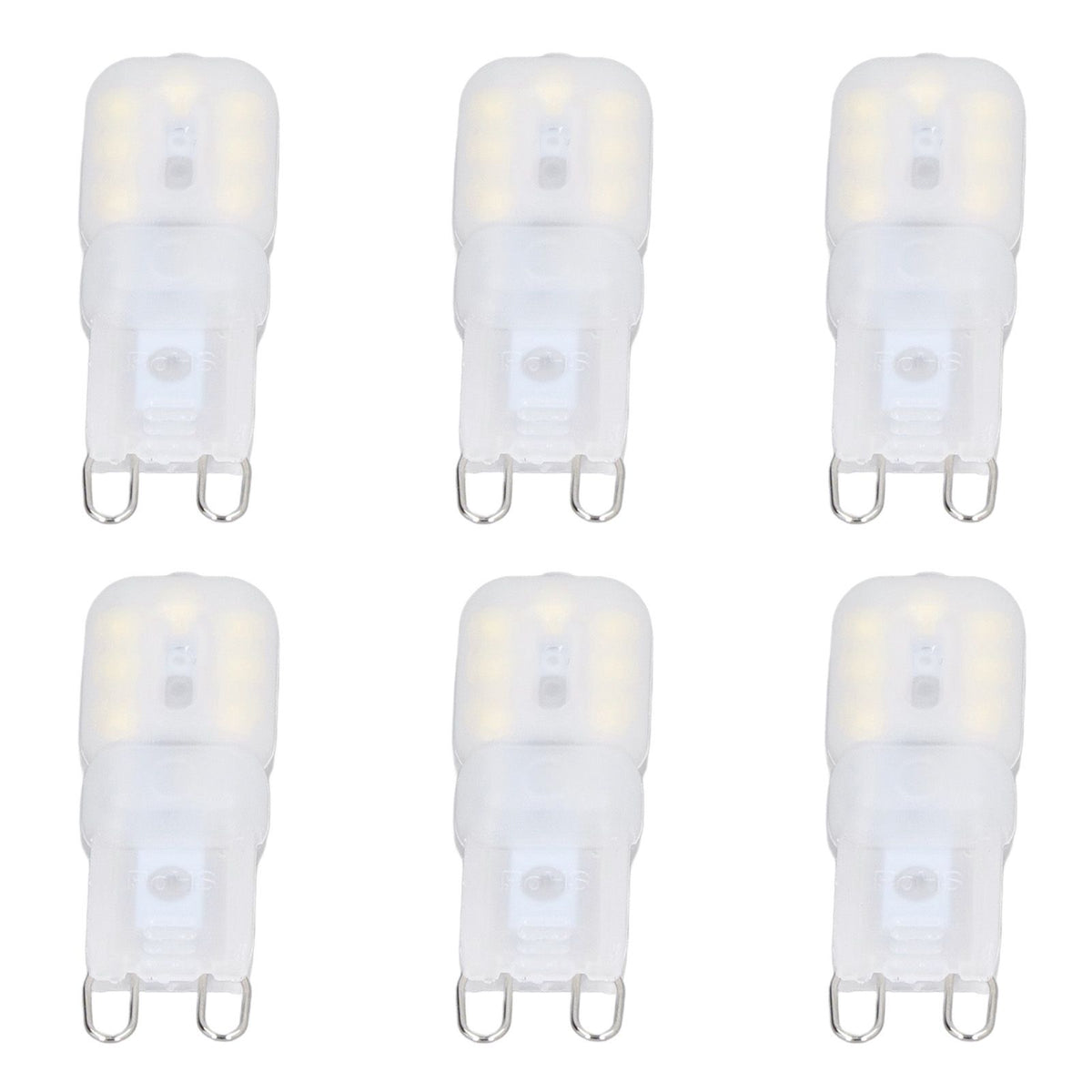 6Pcs G9 LED Light Bulbs Dimmable 3W Energy Saving 360 Degree Light Light Bulb for Ceiling Lamps and Pendant Lamps White Light 110-140V