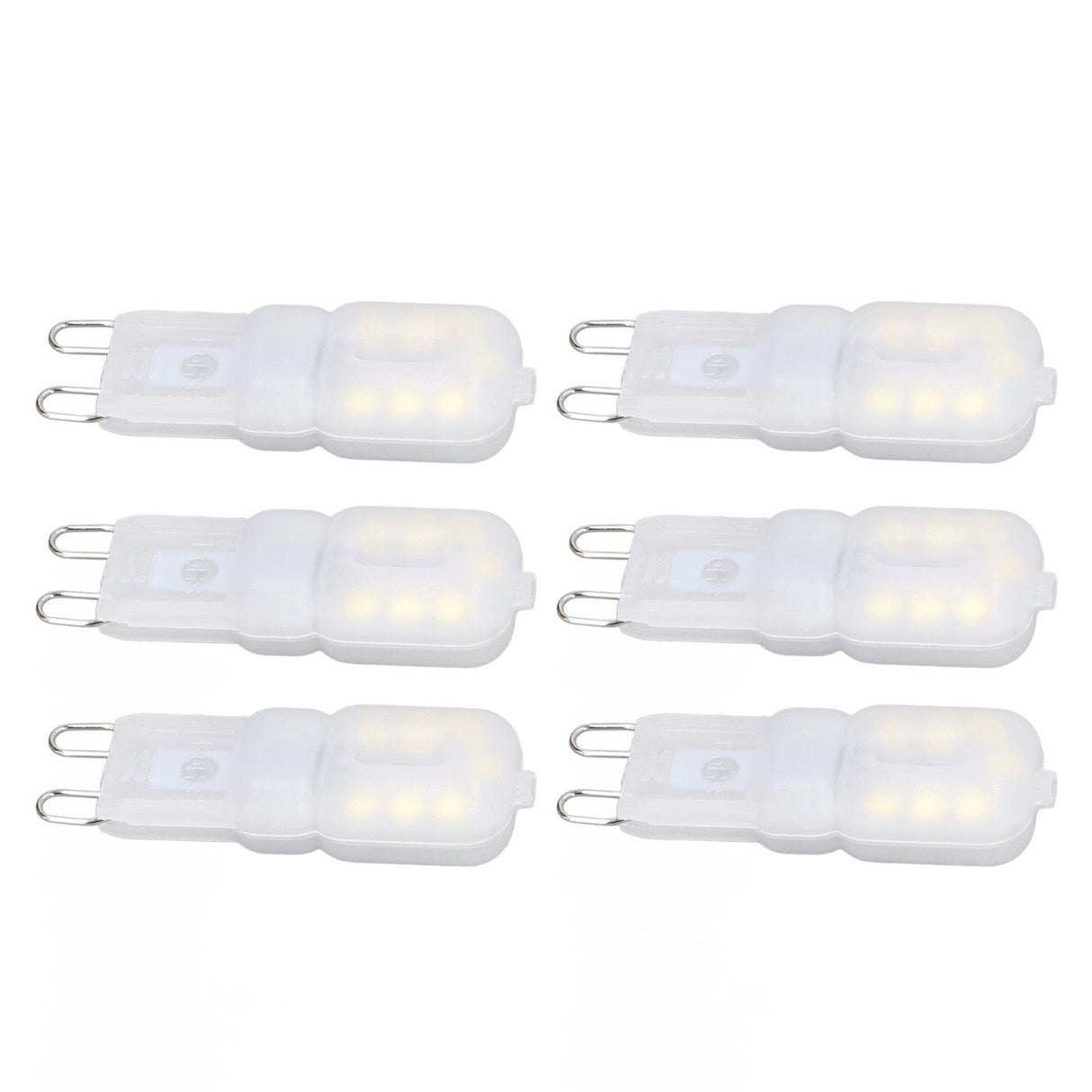 6Pcs G9 LED Light Bulbs Dimmable 3W Energy Saving 360 Degree Light Light Bulb for Ceiling Lamps and Pendant Lamps White Light 110-140V