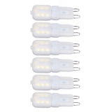 6Pcs G9 LED Light Bulbs Dimmable 3W Energy Saving 360 Degree Light Light Bulb for Ceiling Lamps and Pendant Lamps White Light 220-240V - Side View