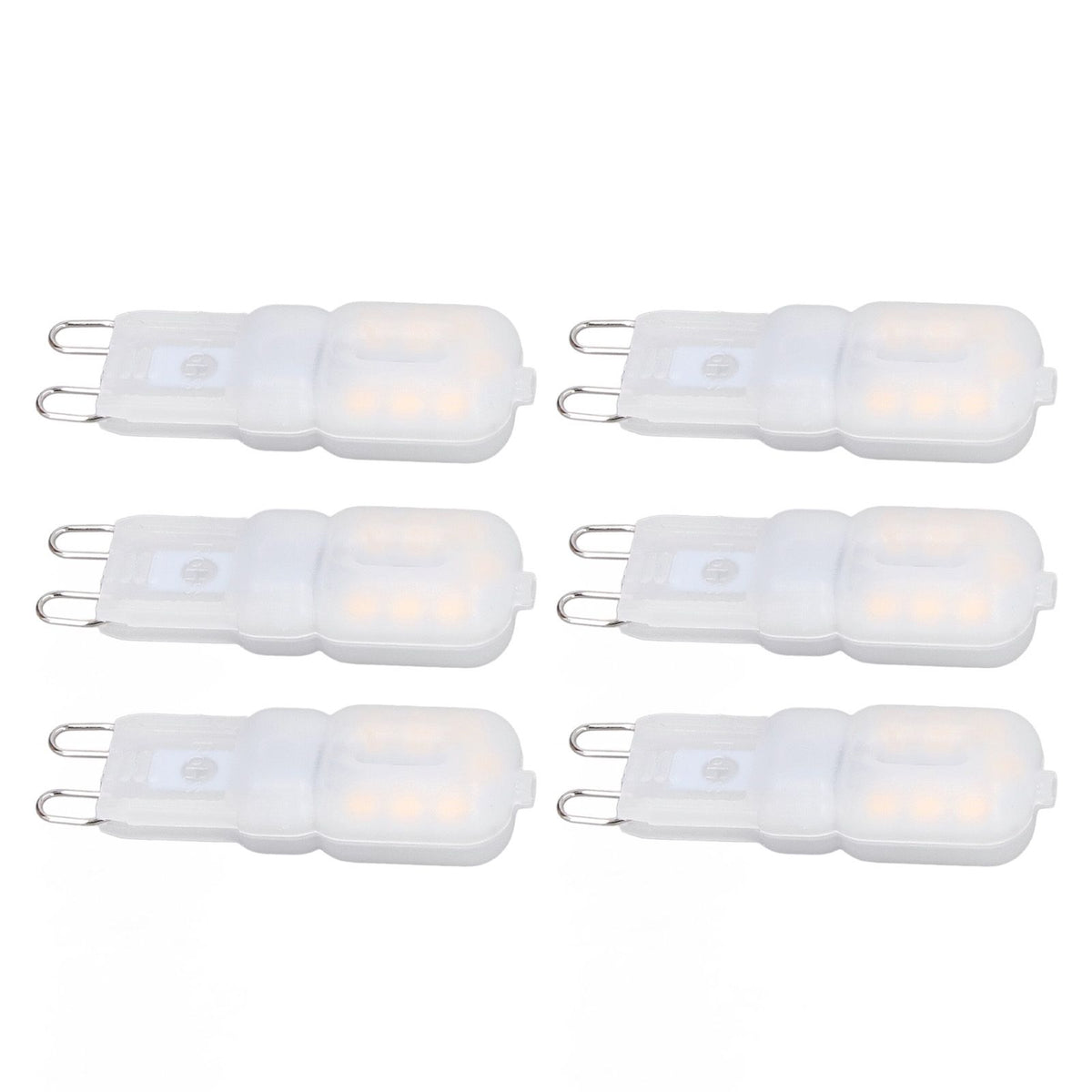 6Pcs G9 LED Light Bulbs Dimmable 3W Energy Saving 360 Degree Light Light Bulb for Ceiling Lamps and Pendant Lamps Warm White 110-140V