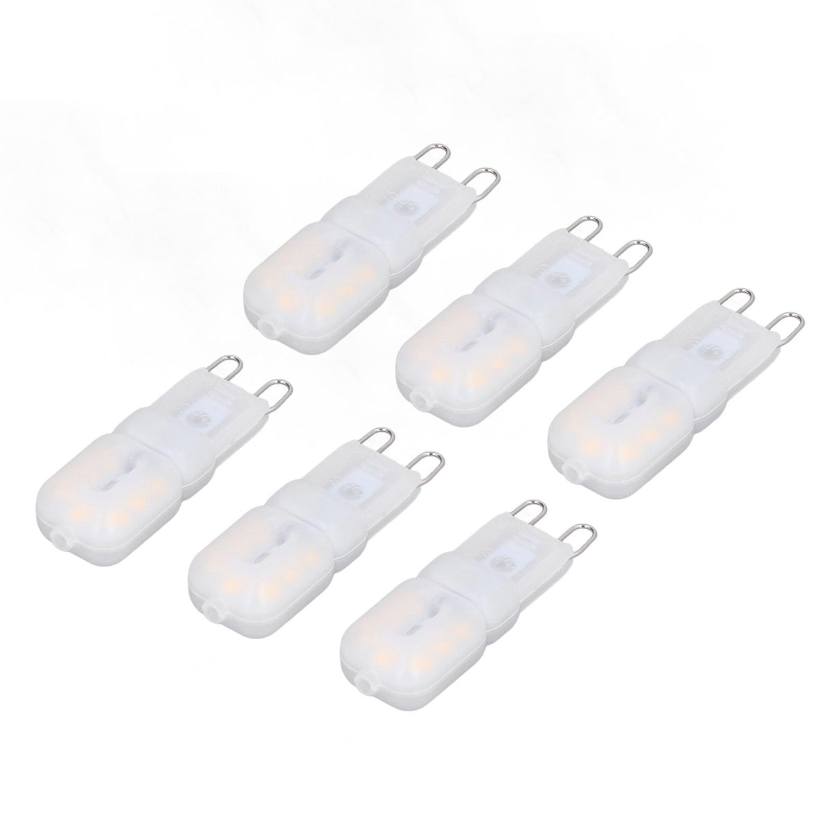 6Pcs G9 LED Light Bulbs Dimmable 3W Energy Saving 360 Degree Light Light Bulb for Ceiling Lamps and Pendant Lamps Warm White 220-240V