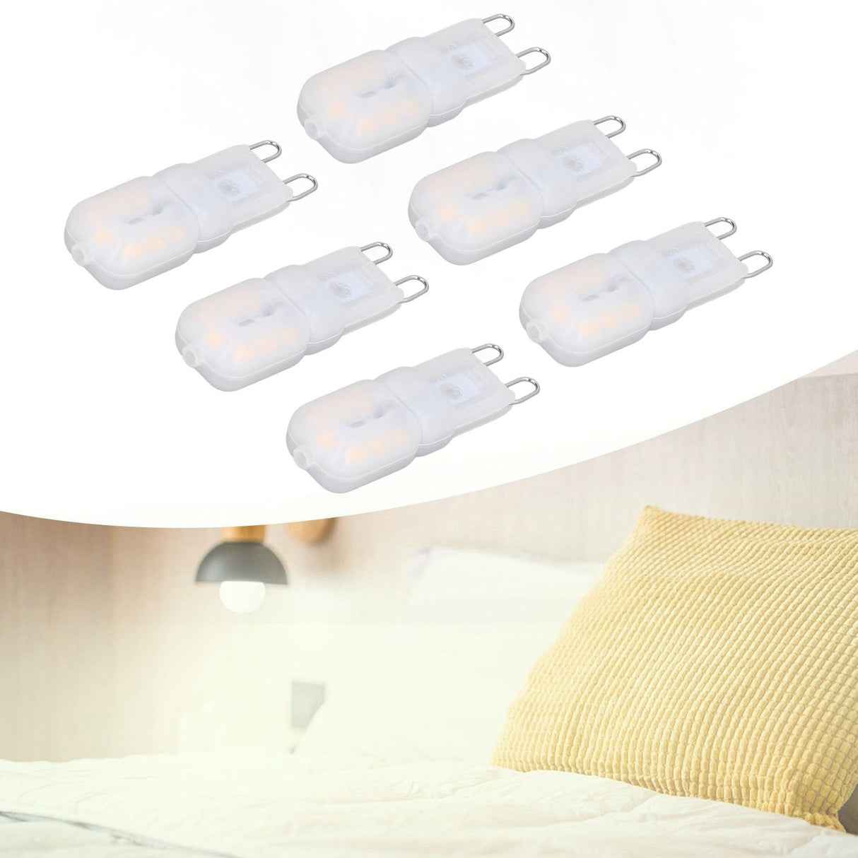 6Pcs G9 LED Light Bulbs Dimmable 3W Energy Saving 360 Degree Light Light Bulb for Ceiling Lamps and Pendant Lamps Warm White 220-240V