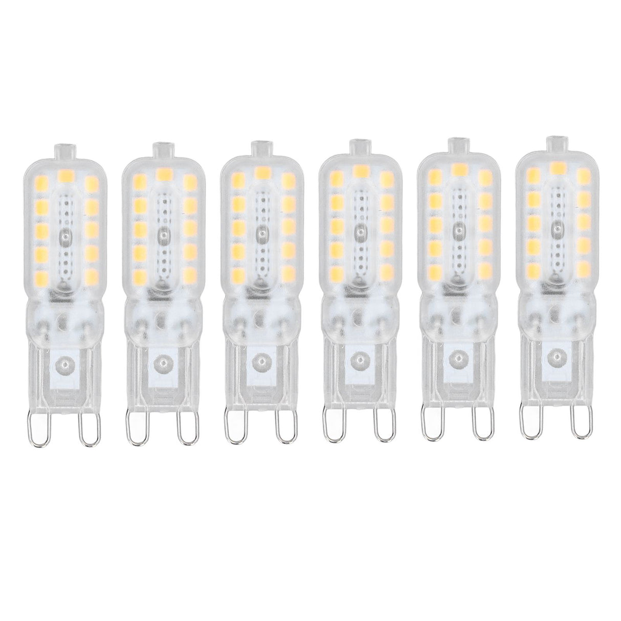 6pcs G9 LED Bulb 5W Transparent Cover 22LED Dimmable G9 Light Bulb for Ceiling Light Wall Light Table Light Natural White 110-140V