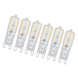 6pcs G9 LED Bulb 5W Transparent Cover 22LED Dimmable G9 Light Bulb for Ceiling Light Wall Light Table Light Natural White 220-240V - Top-Down View