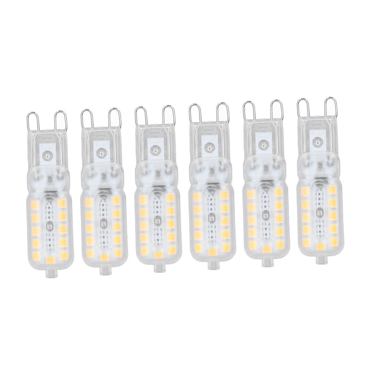 6pcs G9 LED Bulb 5W Transparent Cover 22LED Dimmable G9 Light Bulb for Ceiling Light Wall Light Table Light Natural White 220-240V