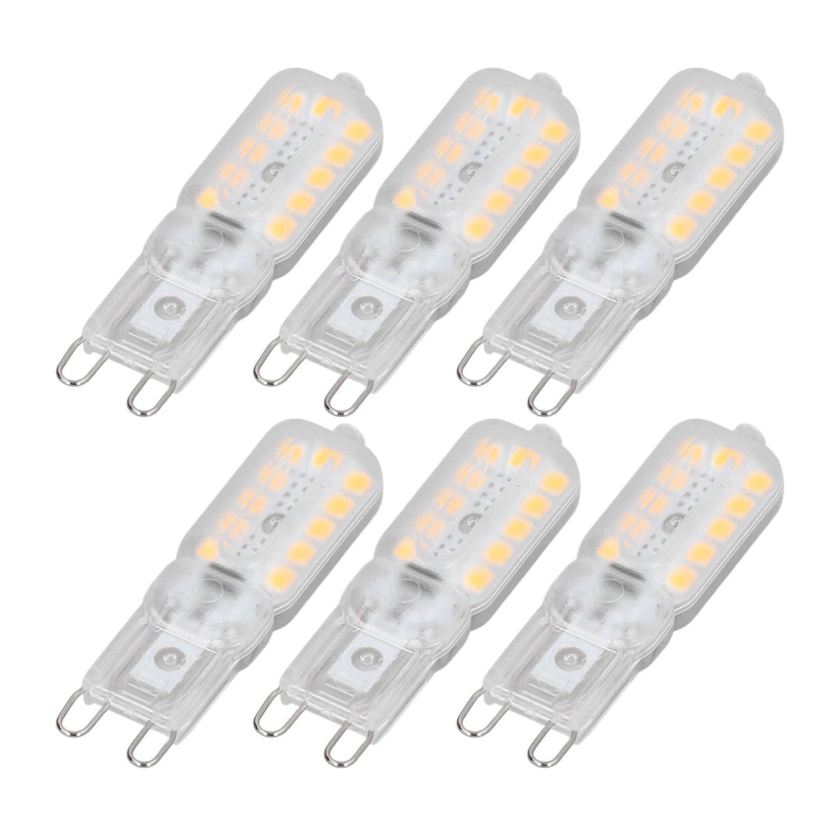 6pcs G9 LED Bulb 5W Transparent Cover 22LED Dimmable G9 Light Bulb for Ceiling Light Wall Light Table Light Natural White 220-240V
