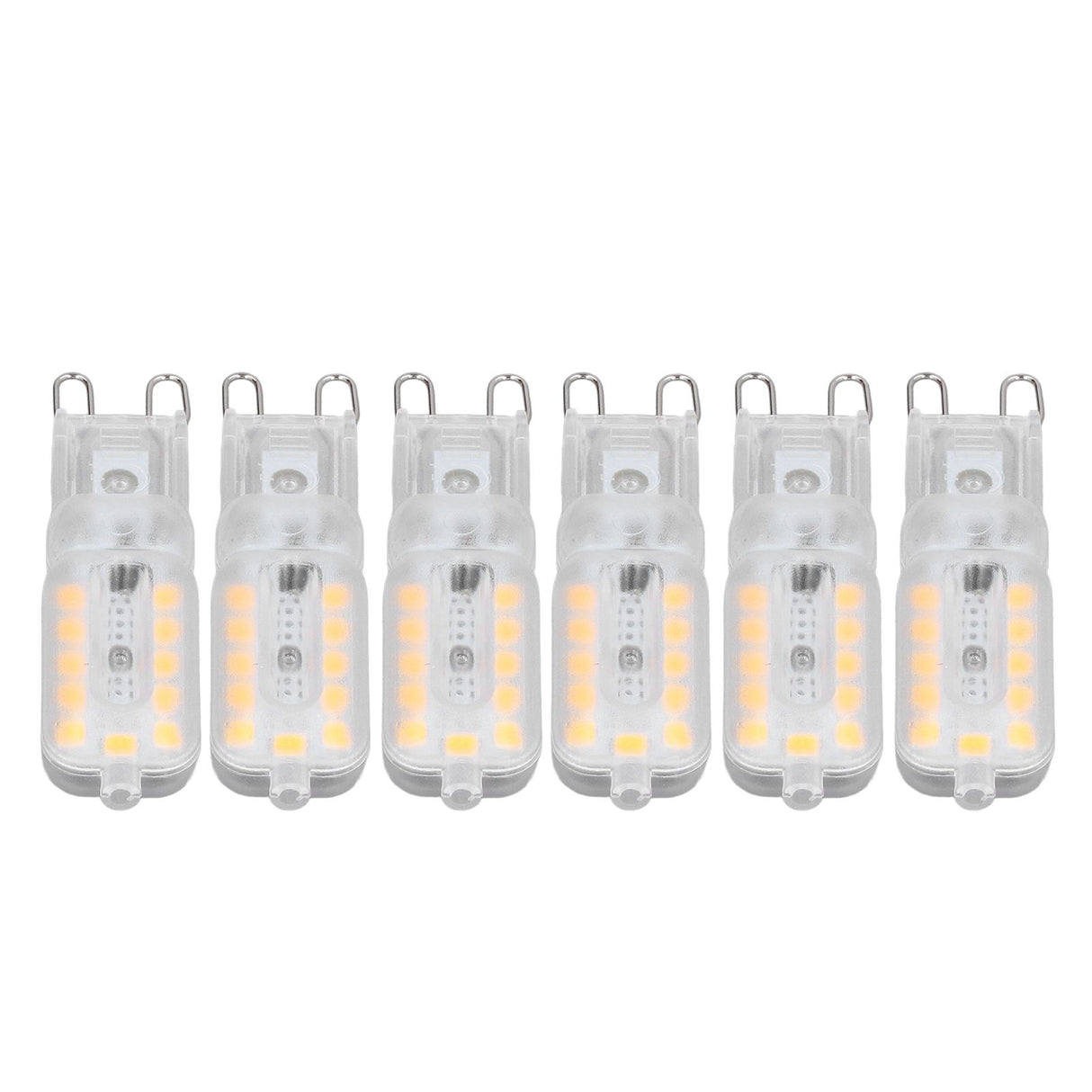 6pcs G9 LED Bulb 5W Transparent Cover 22LED Dimmable G9 Light Bulb for Ceiling Light Wall Light Table Light Natural White 220-240V