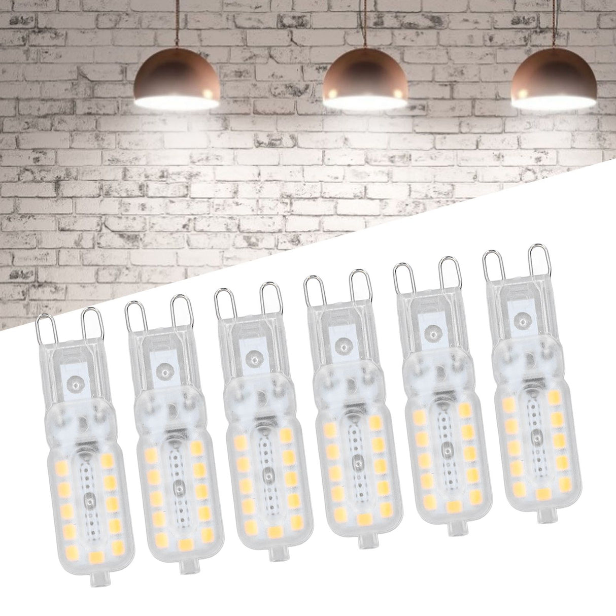 6pcs G9 LED Bulb 5W Transparent Cover 22LED Dimmable G9 Light Bulb for Ceiling Light Wall Light Table Light Natural White 220-240V
