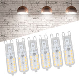 6pcs G9 LED Bulb 5W Transparent Cover 22LED Dimmable G9 Light Bulb for Ceiling Light Wall Light Table Light Natural White 220-240V
