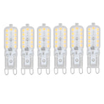 6pcs G9 LED Bulb 5W Transparent Cover 22LED Dimmable G9 Light Bulb for Ceiling Light Wall Light Table Light Warm White 110-140V