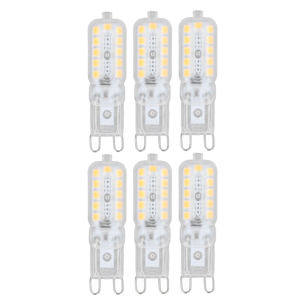 6pcs G9 LED Bulb 5W Transparent Cover 22LED Dimmable G9 Light Bulb for Ceiling Light Wall Light Table Light Warm White 110-140V
