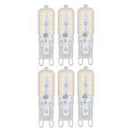 6pcs G9 LED Bulb 5W Transparent Cover 22LED Dimmable G9 Light Bulb for Ceiling Light Wall Light Table Light Warm White 110-140V