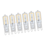 6pcs G9 LED Bulb 5W Transparent Cover 22LED Dimmable G9 Light Bulb for Ceiling Light Wall Light Table Light Warm White 110-140V
