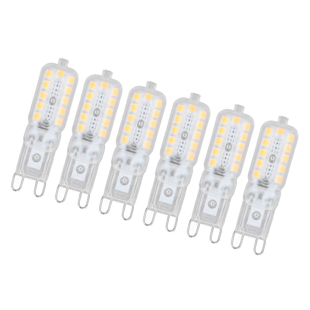 6pcs G9 LED Bulb 5W Transparent Cover 22LED Dimmable G9 Light Bulb for Ceiling Light Wall Light Table Light Warm White 110-140V