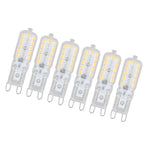 6pcs G9 LED Bulb 5W Transparent Cover 22LED Dimmable G9 Light Bulb for Ceiling Light Wall Light Table Light Warm White 110-140V