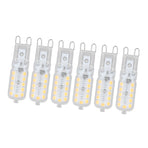 6pcs G9 LED Bulb 5W Transparent Cover 22LED Dimmable G9 Light Bulb for Ceiling Light Wall Light Table Light Warm White 110-140V