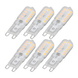 6pcs G9 LED Bulb 5W Transparent Cover 22LED Dimmable G9 Light Bulb for Ceiling Light Wall Light Table Light Warm White 110-140V