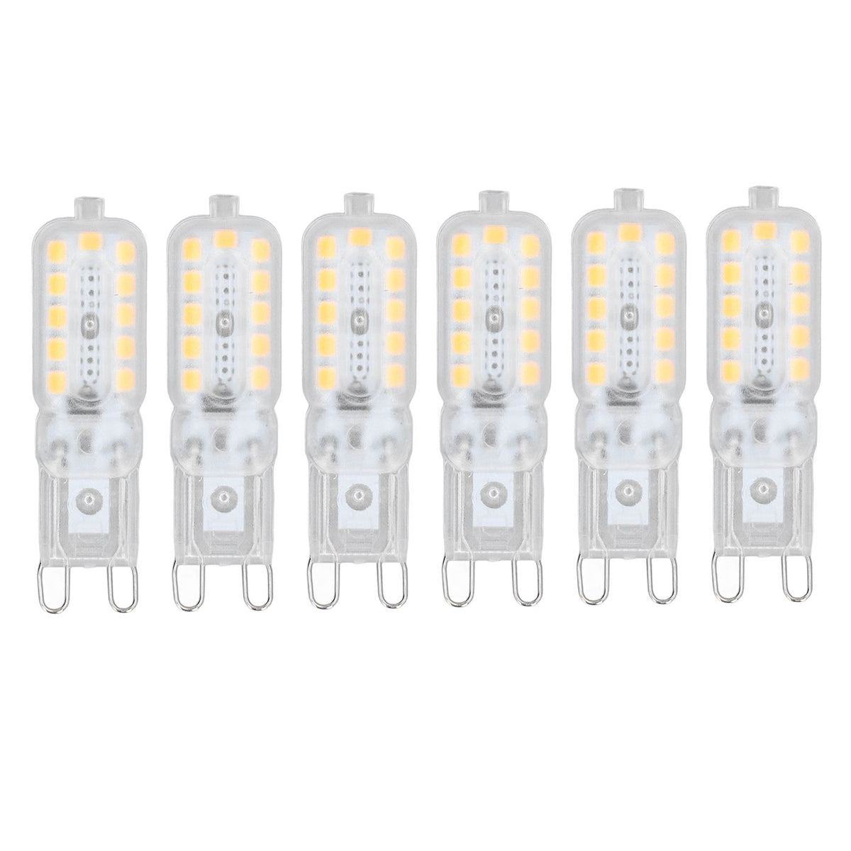 6pcs G9 LED Bulb 5W Transparent Cover 22LED Dimmable G9 Light Bulb for Ceiling Light Wall Light Table Light Warm White 220-240V