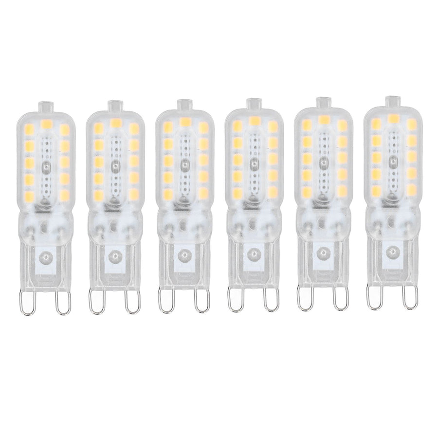 6pcs G9 LED Bulb 5W Transparent Cover 22LED Dimmable G9 Light Bulb for Ceiling Light Wall Light Table Light Warm White 220-240V