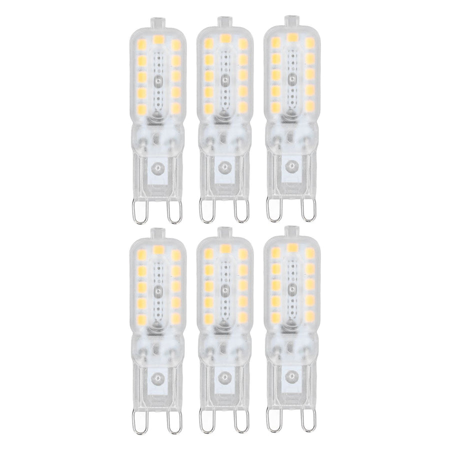 6pcs G9 LED Bulb 5W Transparent Cover 22LED Dimmable G9 Light Bulb for Ceiling Light Wall Light Table Light Warm White 220-240V