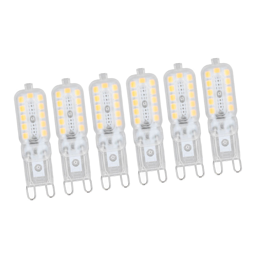 6pcs G9 LED Bulb 5W Transparent Cover 22LED Dimmable G9 Light Bulb for Ceiling Light Wall Light Table Light Warm White 220-240V