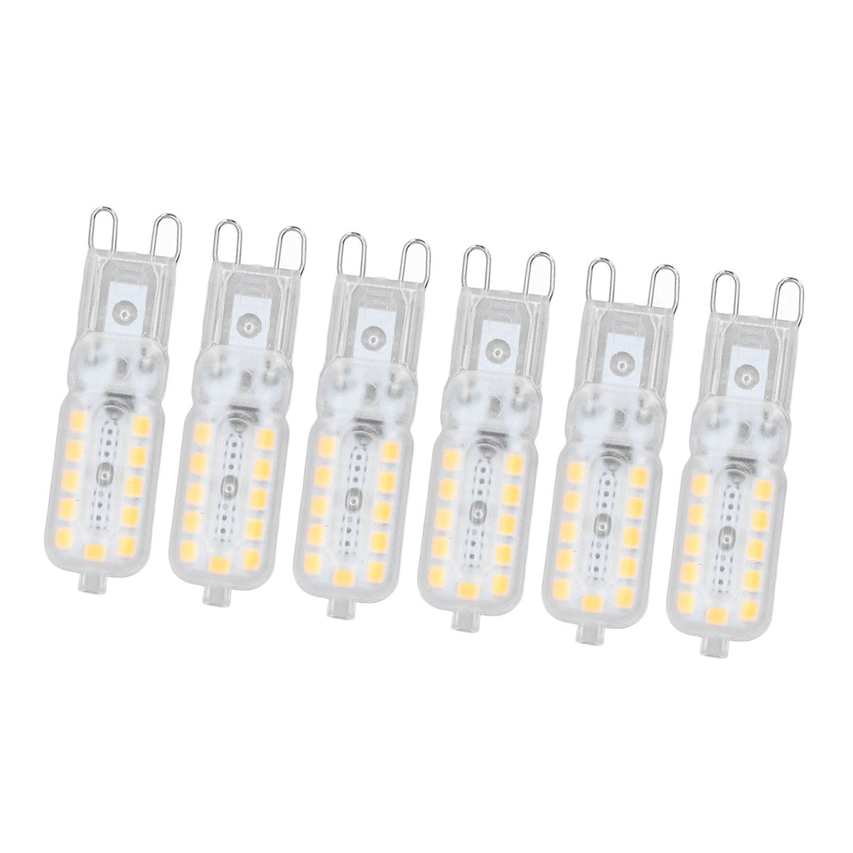 6pcs G9 LED Bulb 5W Transparent Cover 22LED Dimmable G9 Light Bulb for Ceiling Light Wall Light Table Light Warm White 220-240V